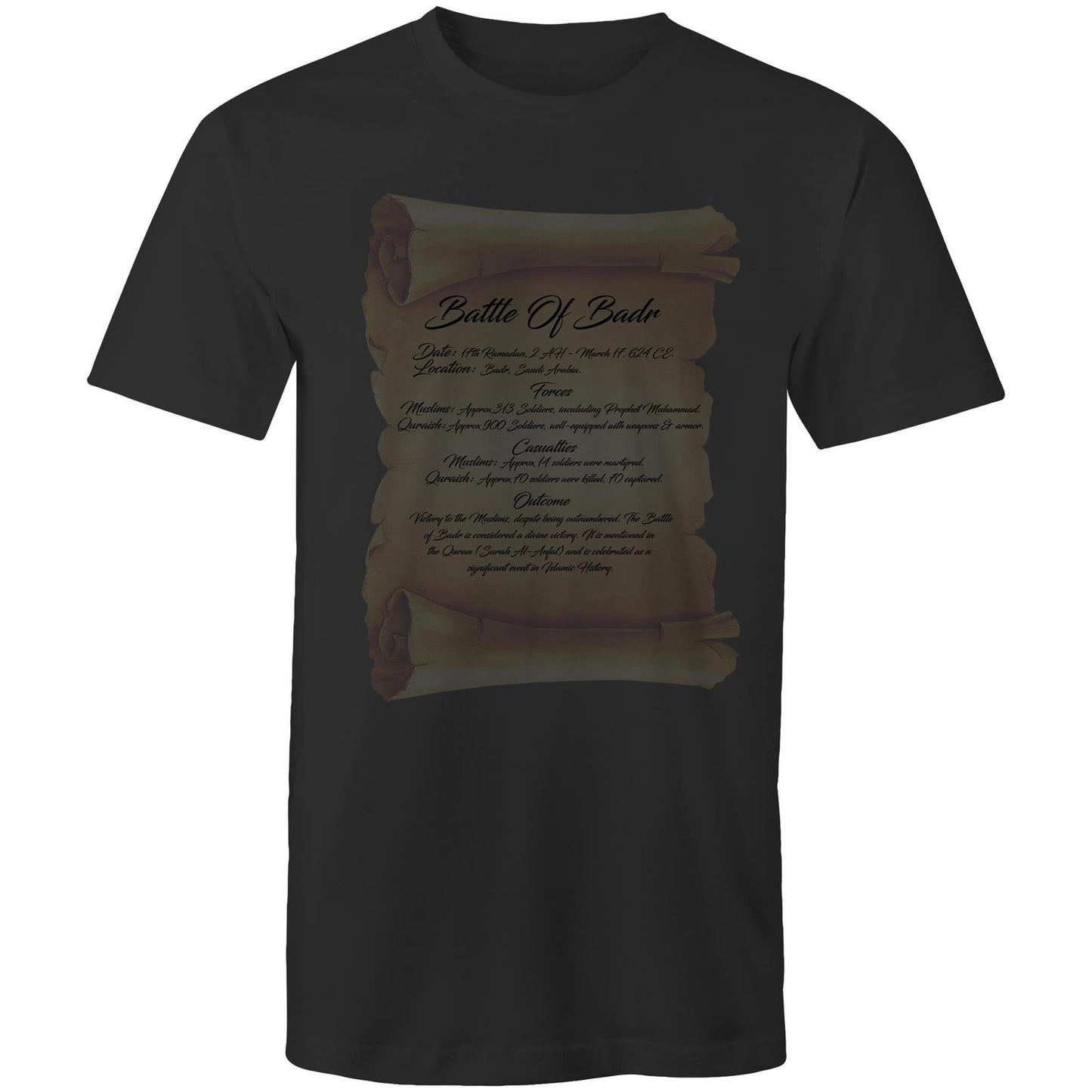 Battle of Badr - Grey or Black Mens T-Shirt